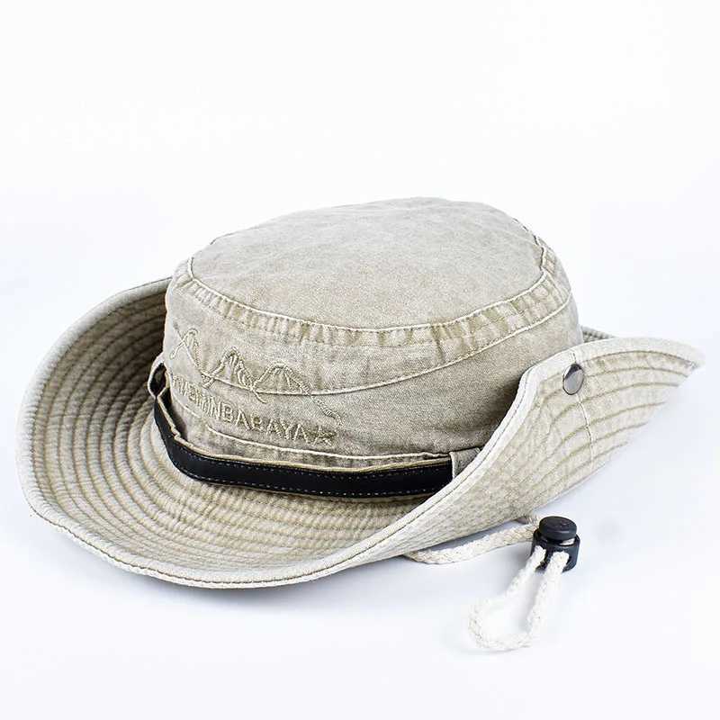 Panama Hat Mens Summer Outdoor Camping Sunshine Umbrella Beach Boonie Hat Belt Fisherman Fishing C W241225
