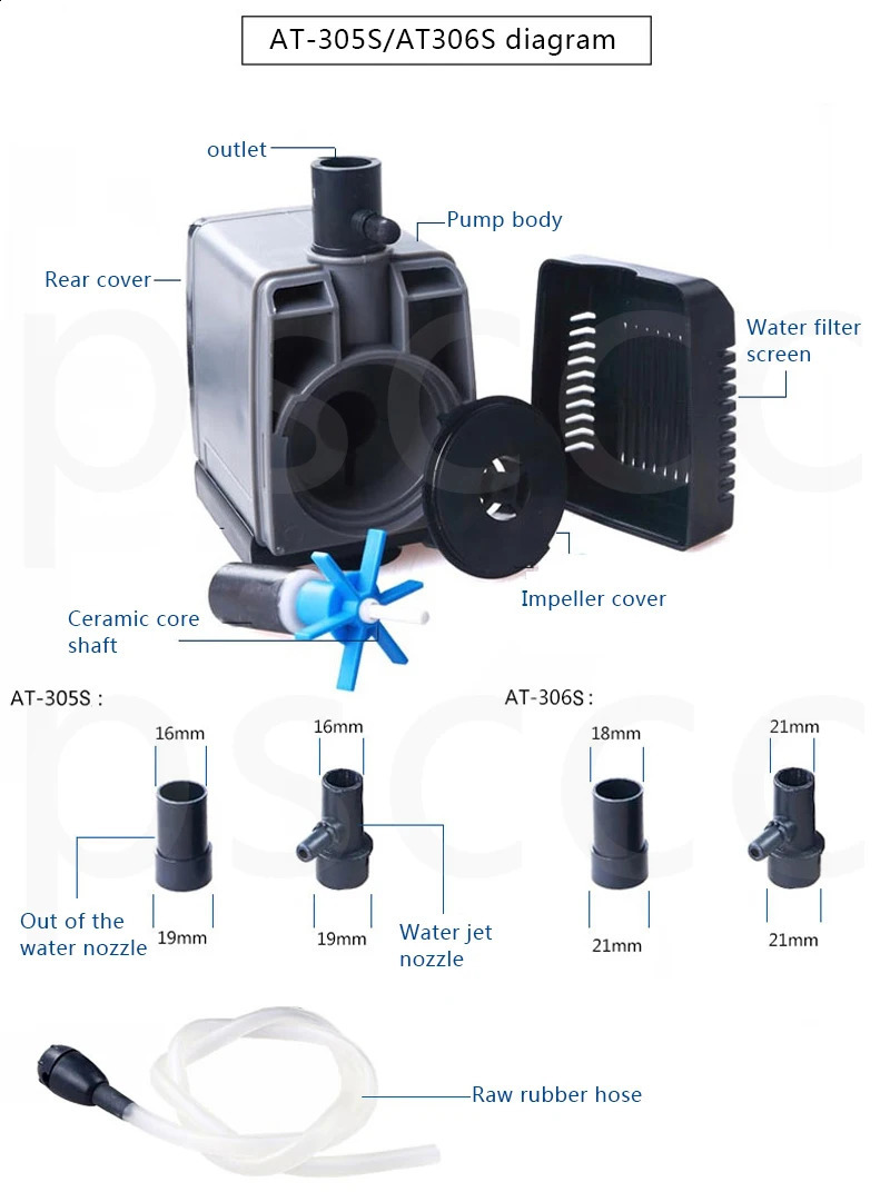 ATman 2.5W 5W 6W 8W 13 27W fishtank waterpump Submersible Water Fountain Pump Filter Fish Pond Aquarium Water Pump Tank Fountain 241225