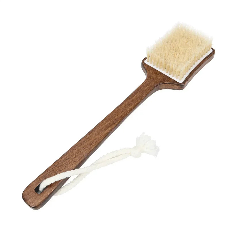 Skin Cuticle Grease solid wood Handle Bath Sponge Massage Shower Pig hair Bath Brush Body Back Cleaning Brush 241226