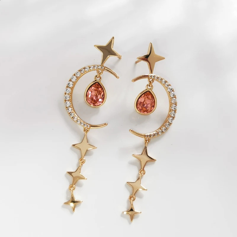 Long Earrings for Women made with Crystals From Austria Fashion Korean Style Female Hanging Earings Party Wedding Jewelry Gifts 241226