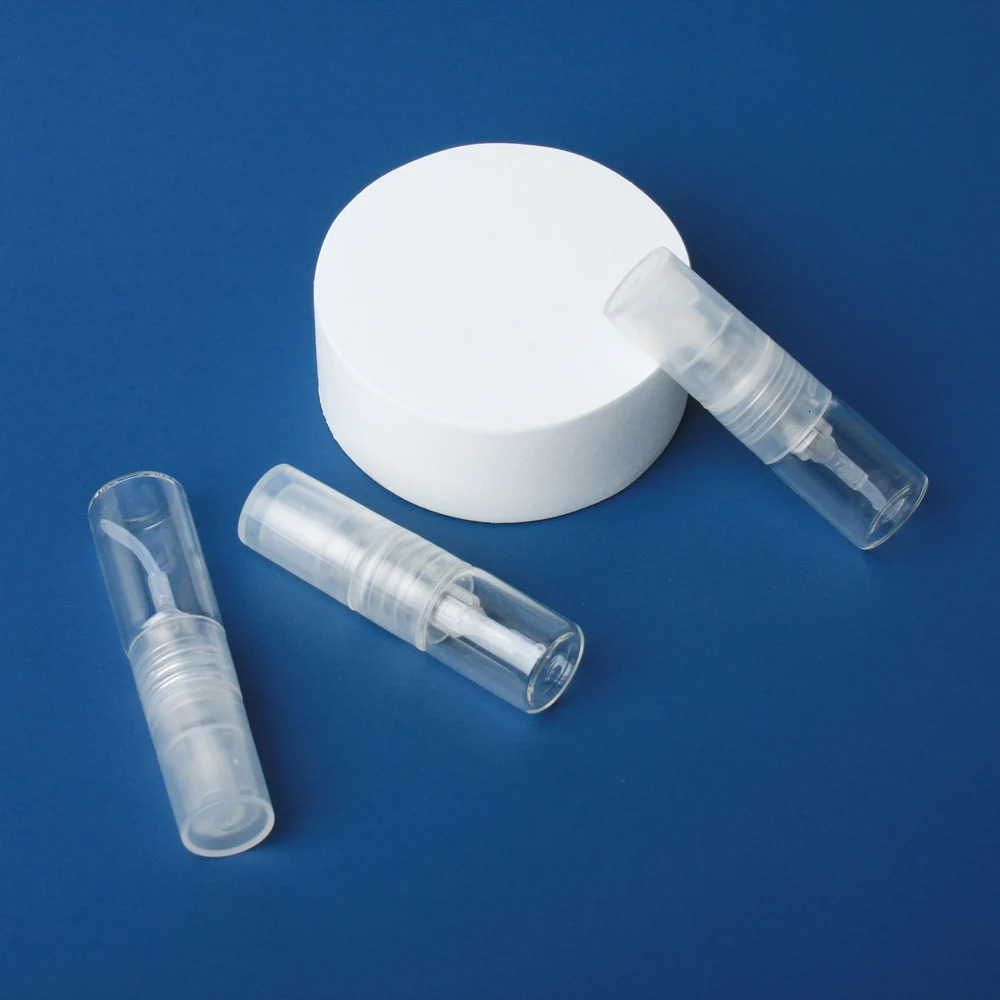 100 Pcs/Lot 1ml/2ml Mini Clear Plastic Spray Bottle Empty Perfume Atomizer Sample Bottles for Cleaning Travel Essential Oils 241225