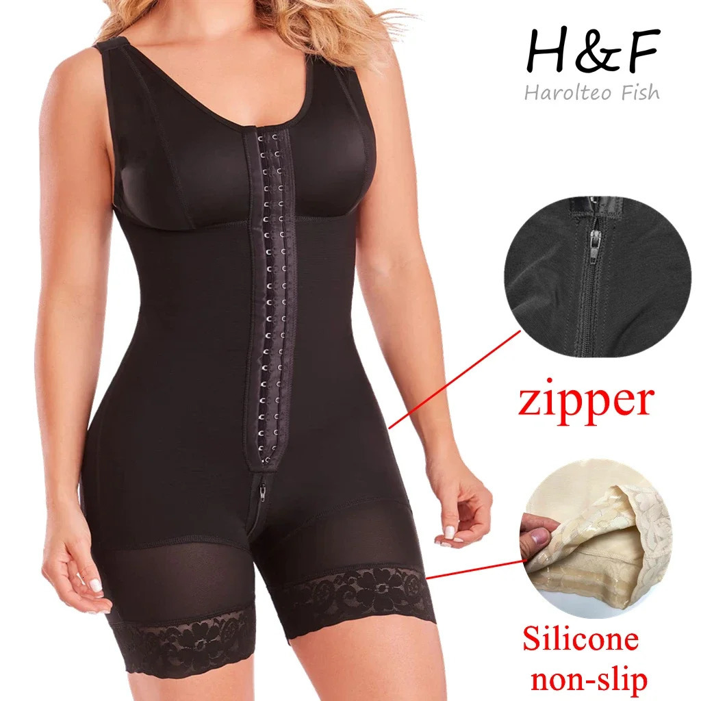 Full Body Shaper High Compression Shapewear Girdle With Brooches Bust For Postpartum Slimming Sheath Belly Fajas Colombianas 241225