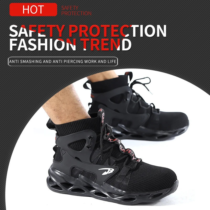Woman Work Steel Toe Work Shoes Men Anti-puncture Safety Shoes Safety Boots Man Indestructible Shoes High Top Safety Shoes Men 241226