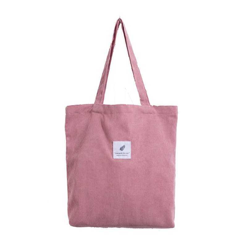 Corduroy Handbag Shoulder Bag Versatile Student Handbag For Women Fi Leisure Large-capacity Storage Tote Bags Shopping BagXJ241225