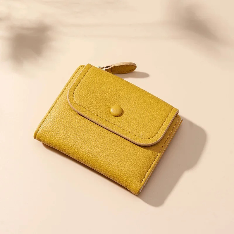 Small Pu Leather Women Wallet Mini Lady Coin Purse Pocket Yellow Female Wallet Money Clip Small Women Wallets Purse 241224
