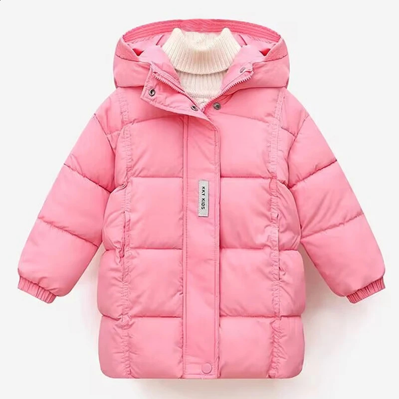 winter overalls for children girls long hooded down jacket thickened warm and waterproof ages 310 241225