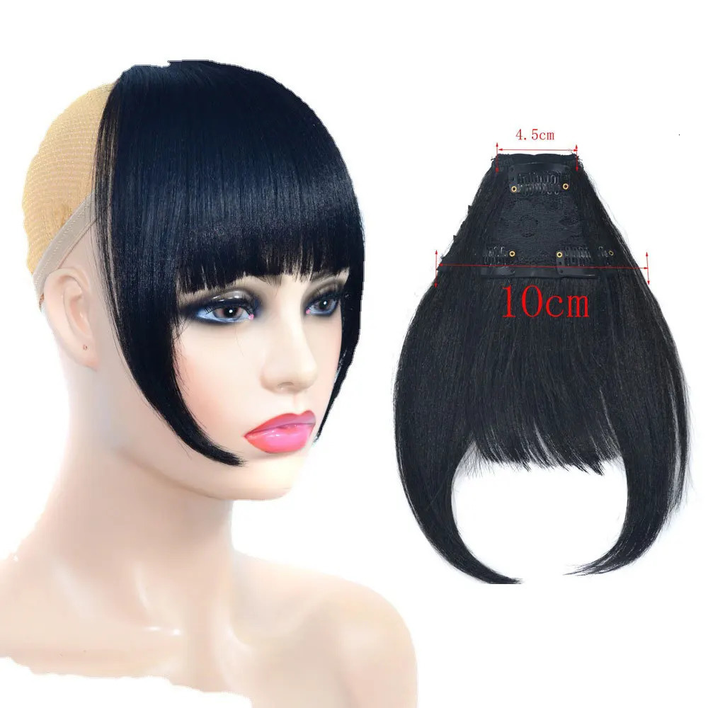 Synthetic Yaki Clip in Bangs Short Kinky Straight Hair Extensions Clip on Bangs with Temple Thick Bangs Fringe Hairpieces 241225