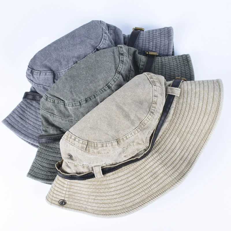 Panama Hat Mens Summer Outdoor Camping Sunshine Umbrella Beach Boonie Hat Belt Fisherman Fishing C W241225