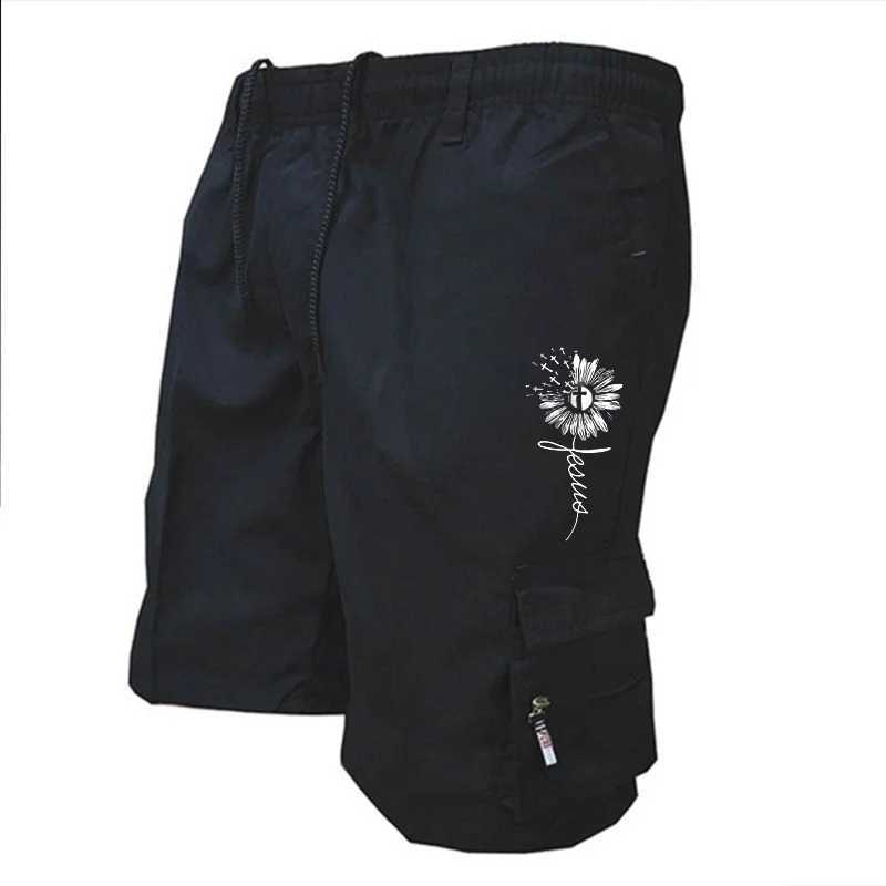 High quality mens casual shorts with loose fit and camouflage tactical shorts W241226