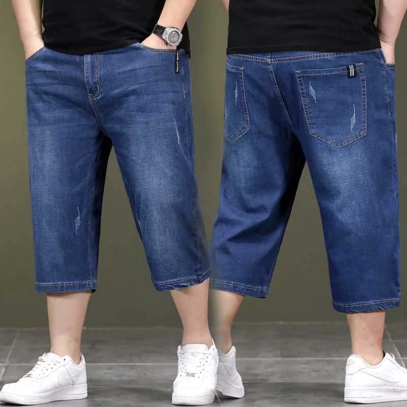 Ultra fine 44 46 48 mens summer denim shorts loose and high-quality plus weight denim shorts brand daily classic mens pants W241226