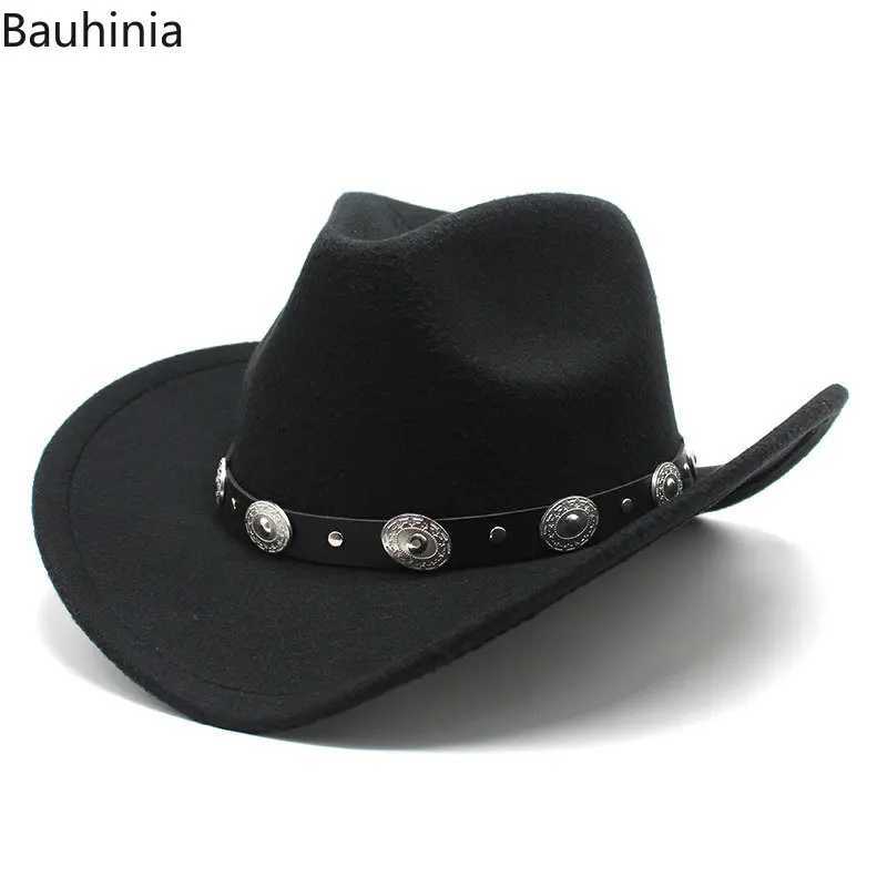 UV Retro Western Mens Cowboy Hat Winter Wide Brown Felt Fedoras Hat Cowboy Girls Church Womens Hat W241225