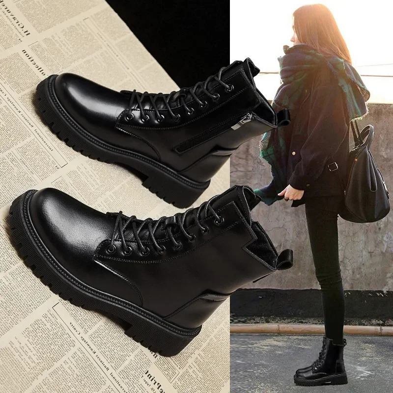 Winter Shoes Boots Women Large Size drop Non-slip Womens Snow Boots Genuine Leather Warm Womens Ankle Boots 241226