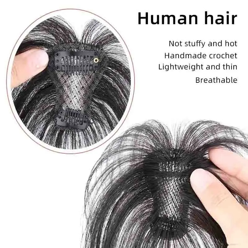 Elegant Womens Hair Topper with Bangs Real Human Hair Straight Full Coverage for Thinning White Hair Concealment 250117