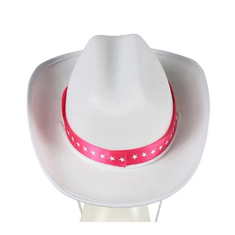 White Hat Costume Accories Western Cowboy Hat Multipurpose Decoration for Kid Girl Costume Cosplay Props Ornament W241225