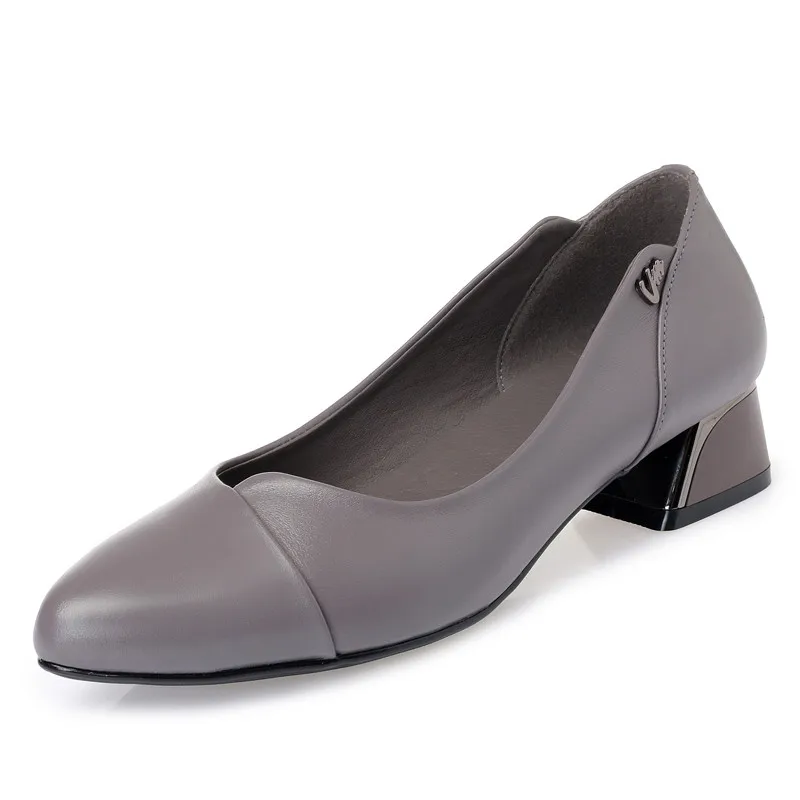 AIYUQI Women Dress Shoes Spring Genuine Leather Women Fashion Shoes Red Shallow Mouth Office Shoes Women