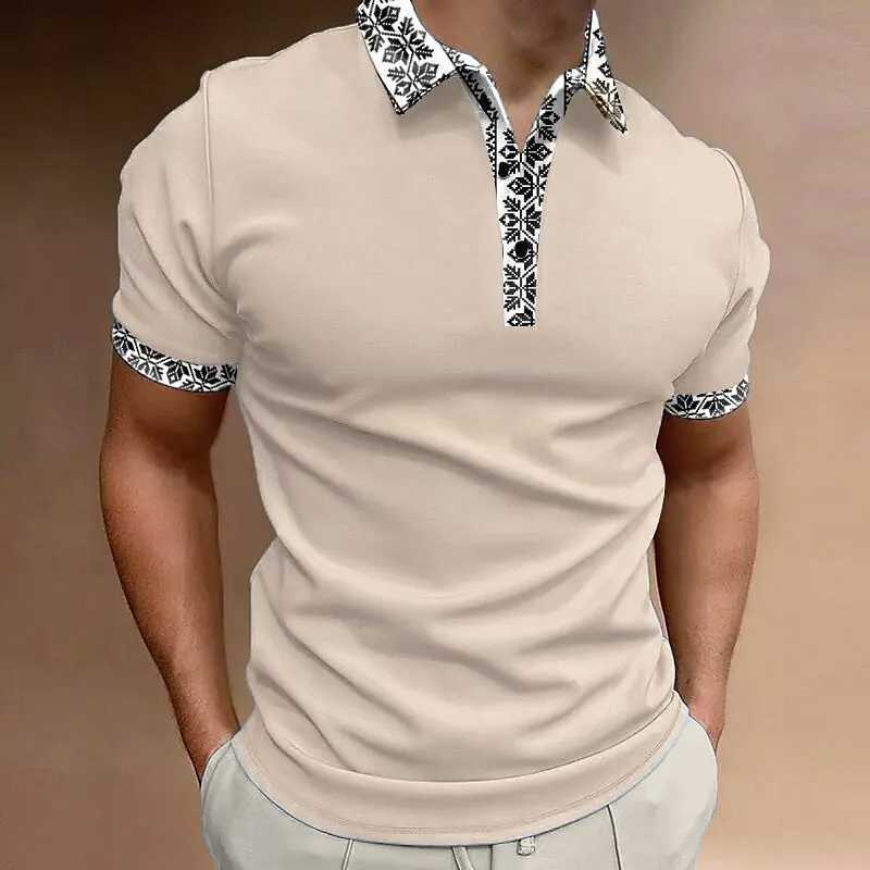 Fashion MenS Polo Shirt 3d Solid Color Printed Loose Oversized Shirt Men Clothing Summer Casual Short Sleeved Daily Street TopsXJ241225