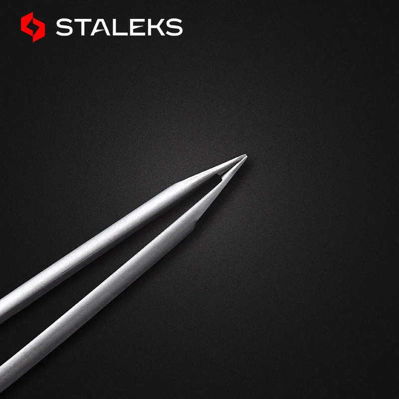 1pc STALEKS Stainless Steel TBC-10-3 Eyebrow Tweezers High Quality Tweezer Eyelash Extension Makeup Tool 241223