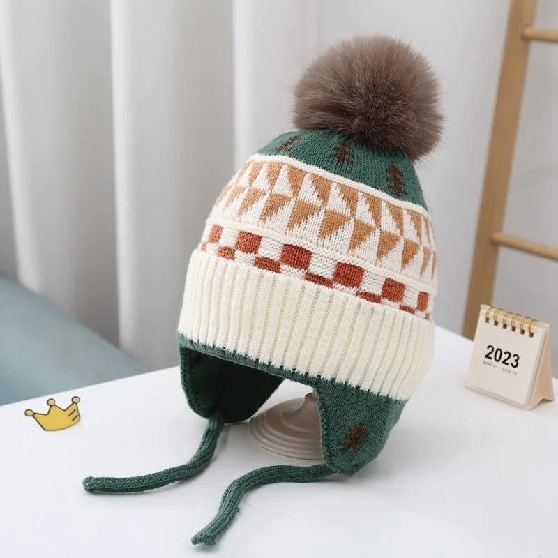 Winter Baby Hat Pompom Fleece Lining Beanie Infant Bonnet Kids Cap for Girls Boys Bobble Children 14Y 241225