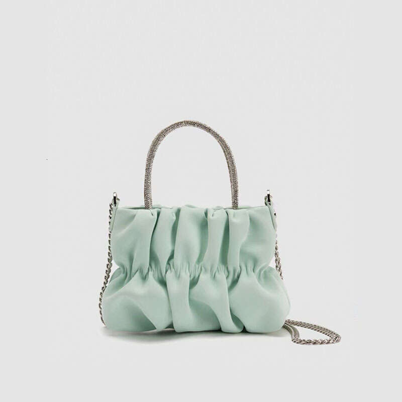 Water Dia Handheld Shoulder For Women's Summer New Style, Ladies' Socialite Party Wrinkled Cloud Chain Crossbody Bag