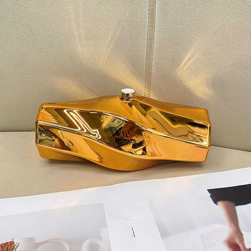Evening Bags Clutch Fashionable Irregular High End Box Bag Simple Temperament Generous Acrylic Hand Held Crossbody Bags 241226
