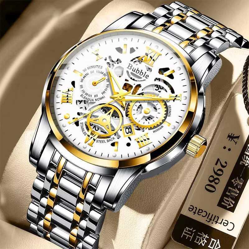 New Arrival UTHAI Mens Fashion High end Luxury Quartz Watch Waterproof Roman Hollow Mens Watch V009 Z241226