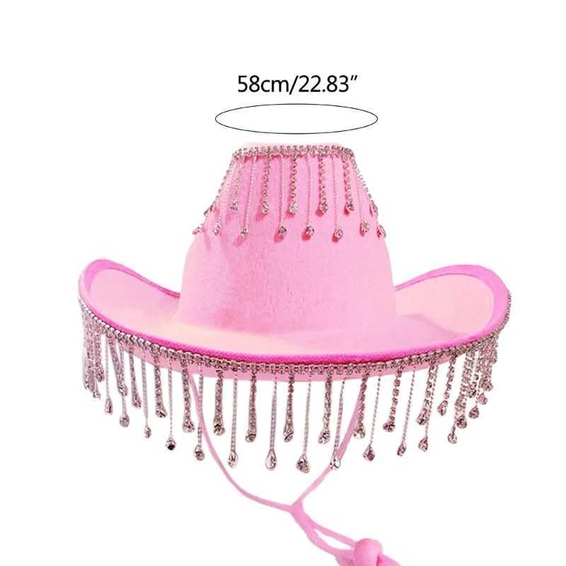 Adult denim hat Rhinestone edge hat perfect for womens themed parties in black white and pink W241225