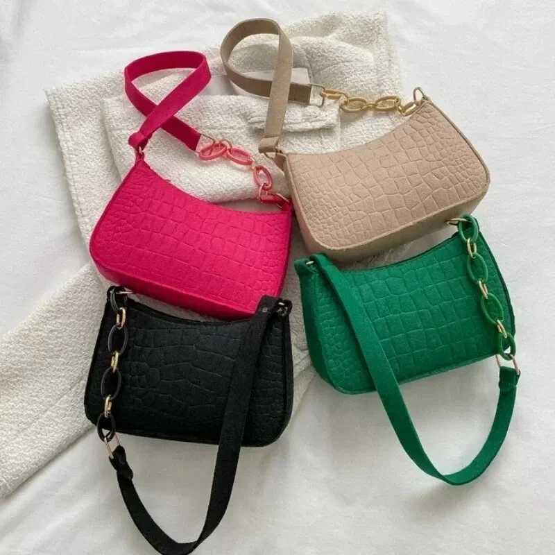 Lady Felt Armpit Design Luxury Tote Released Fi Ladies Handbag Under Crescent Small Square BagXJ241225