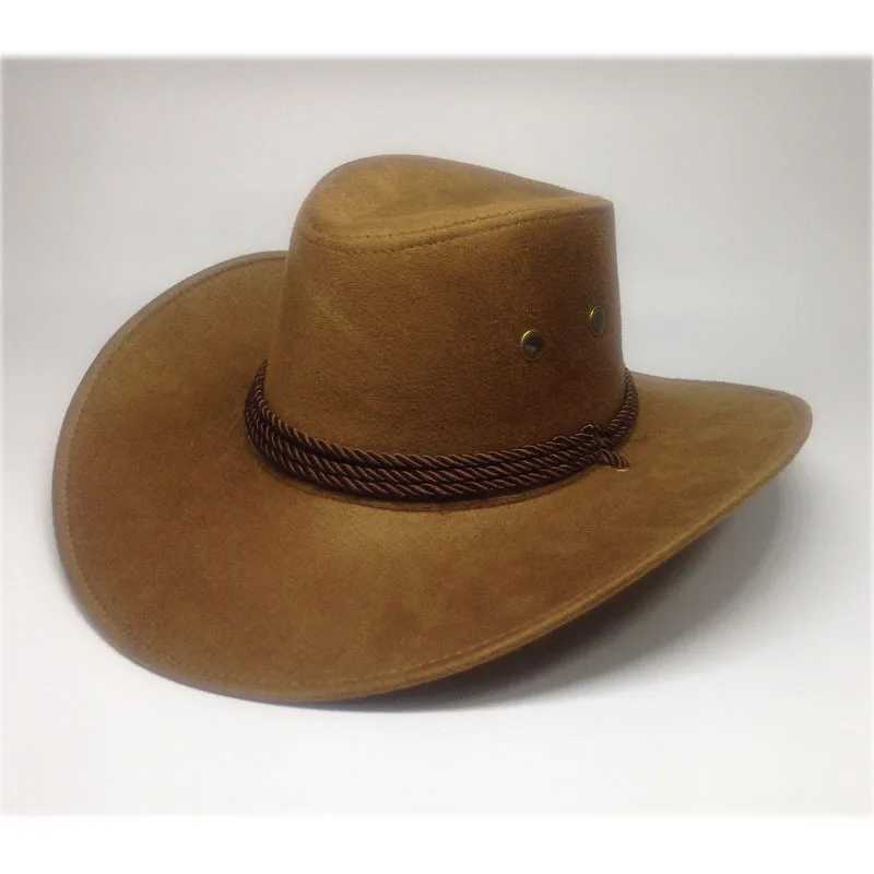 Classic Big Brim Cowboy Hat Mens Retro Outdoor Sunscreen Cs Neutral W241225