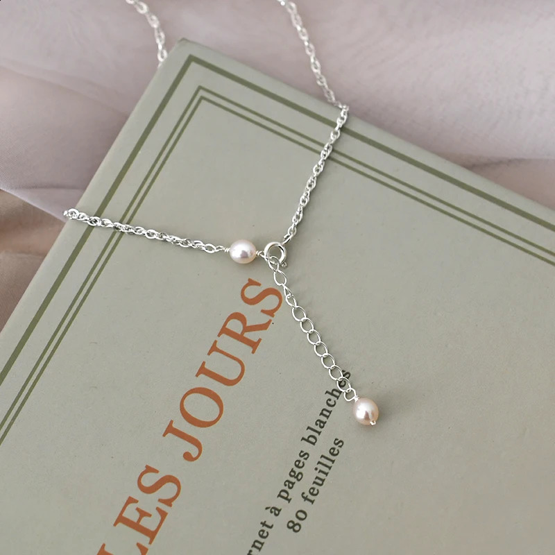 ASHIQI Fine Jewelry Natural Freshwater Pearl 925 Sterling Silver Anklet for Women Fashion Gift 241226
