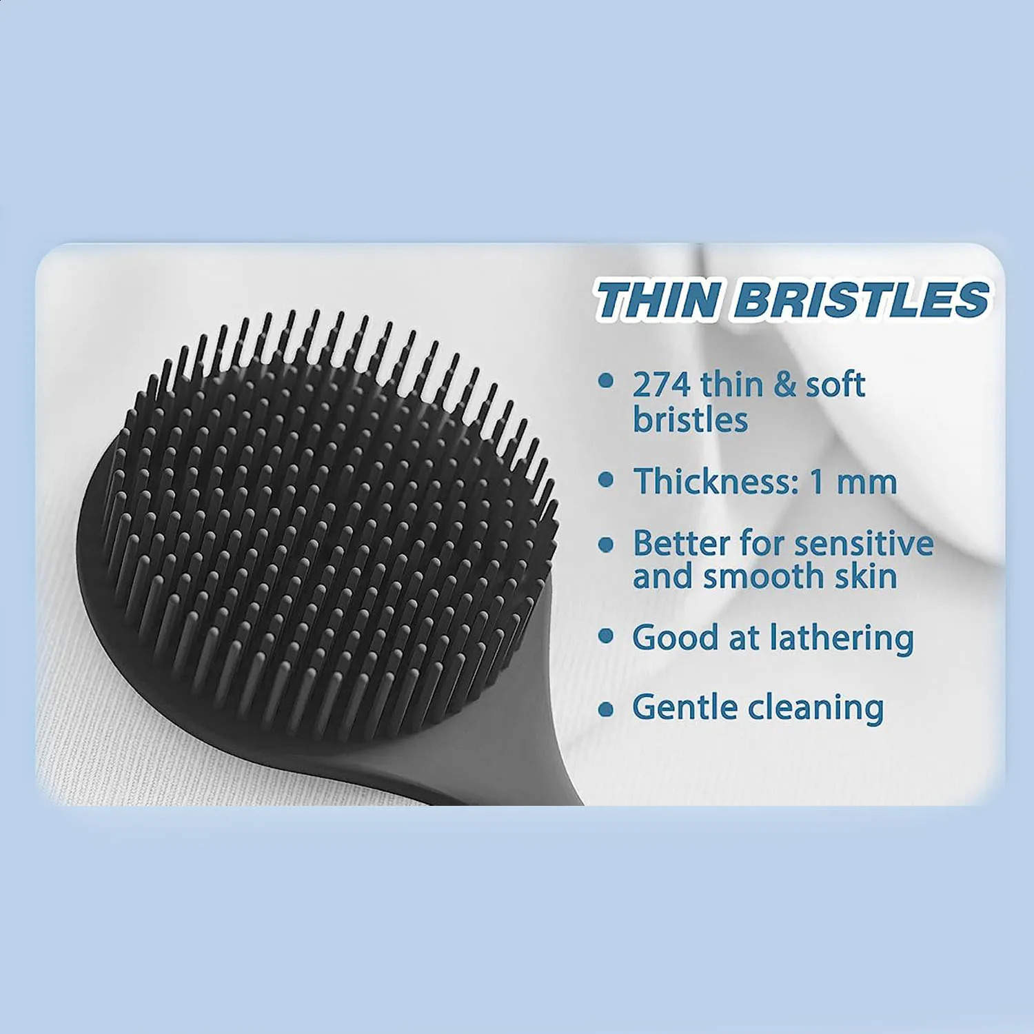 Silicone Back ScrubberLong Handle Body ScrubberLight Easy-to-Hold Shower Brush for Skin Cleaning Exfoliating with a Free Hook 241226