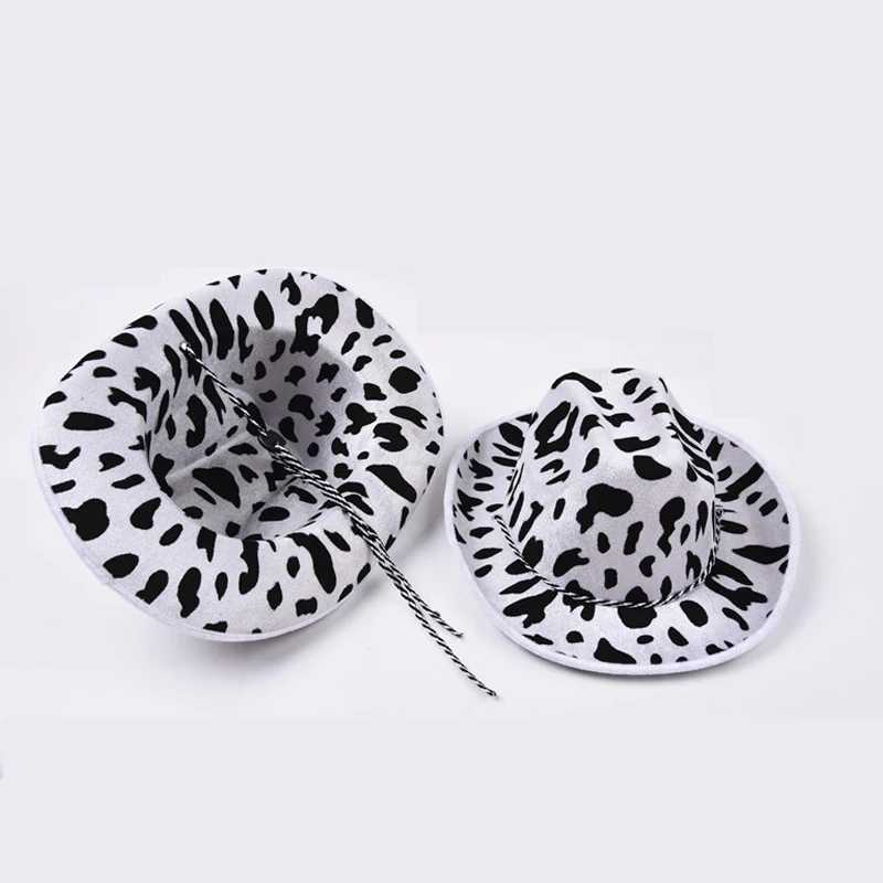 Cowboy Pattern Cowboy Hat Men and Women Outdoor Travel Sombreros De Vaquero Hat Neck Dr String Felt Cowboy C Party Dance W241225