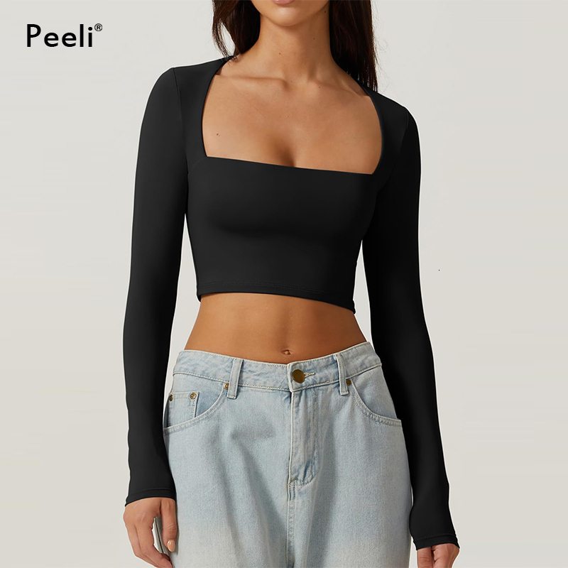 Long Sleeve Gym Crop Workout Sports Top Shirts Breathable Running T-Shirts Fiess Active Wear Yoga Women Clothes