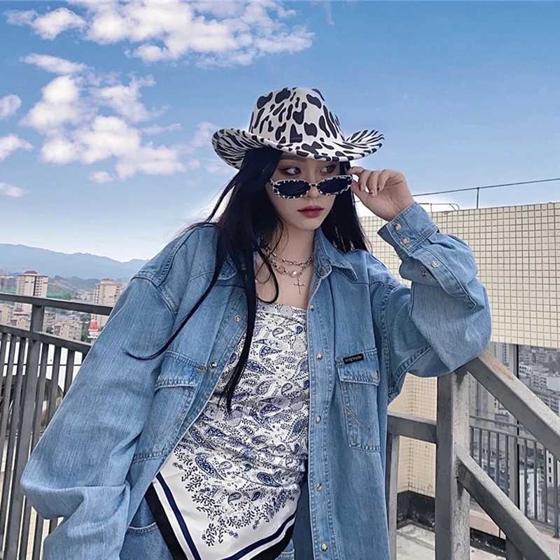 Cowboy Pattern Cowboy Hat Men and Women Outdoor Travel Sombreros De Vaquero Hat Neck Dr String Felt Cowboy C Party Dance W241225