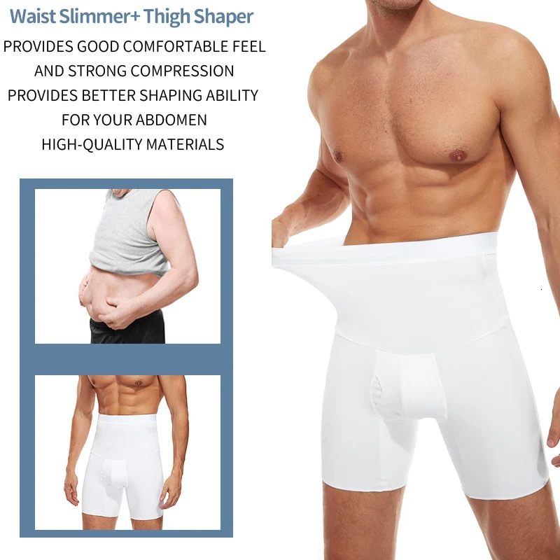 Men Body Shaper Tummy Control Compression Shorts Belly Slimming Shapewear Abdomen Reducer Panties Fitness Boxer Pants Underwear 241225