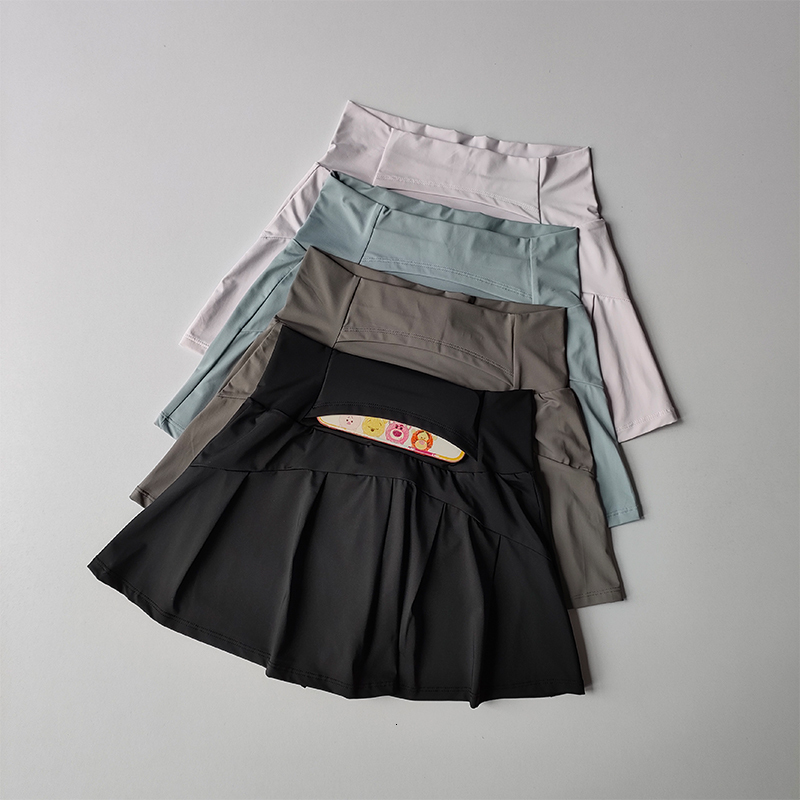 Women's High Waist Sports Short Fiess Yoga Shorts, Quick Dry, Running Sport Skirts, Tennis Skirt, Golf Wear, Summer