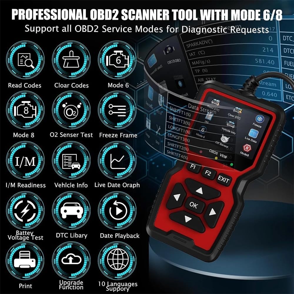 Universal V519 OBD2 Scanner Truck and Car Code Reader OBDII Diagnostic Code Reader Tool for Check Engine Light Read/Erase Codes
