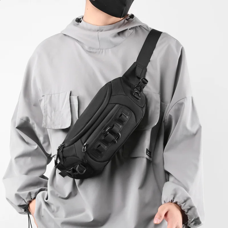 Fashion Men Waist Bag Outdoor Sports Tactical Fanny Pack Multifunction Waterproof Male Chest Bag Mens Crossbody Bags Bum 241223bj