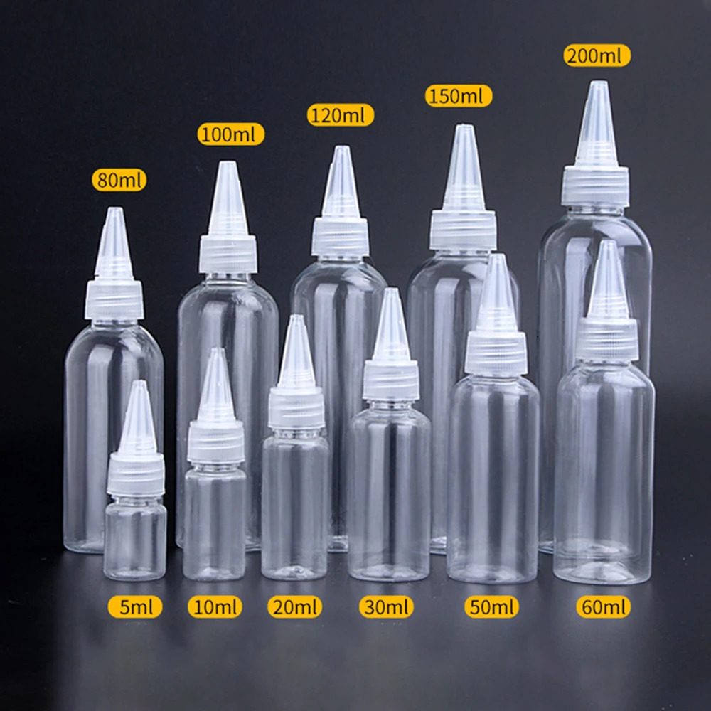 5ml-500ml Tip Transparent Plastic Bottle Emulsion Extrusion Bottling Spot PET Empty Bottles Plastic portable bottle 241225