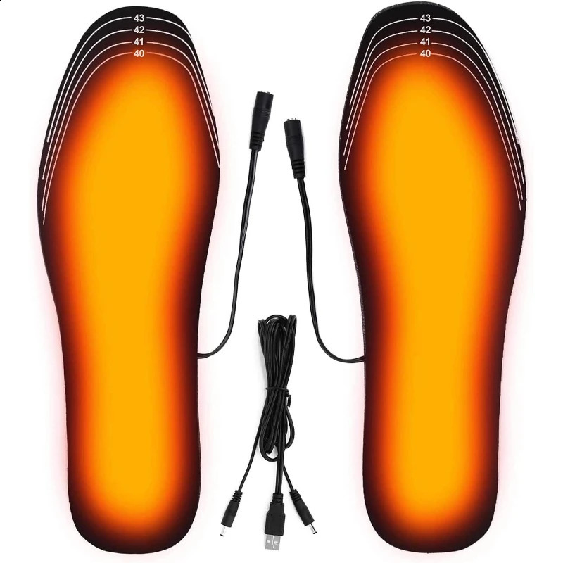 USB Rechargeable Heated Insoles Size 35-46 DIY Customizable Electric Heated Shoes Pad for Outdoor Skiing Winter Foot Warmers 241226