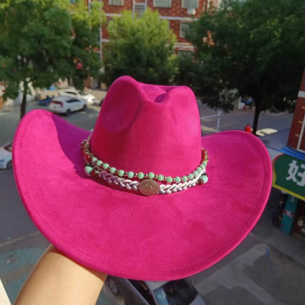 Suede Western Cowboy Hat Mens and Womens Retro Gentleman Cowboy Hat New Accordies Hombre Hat W241225