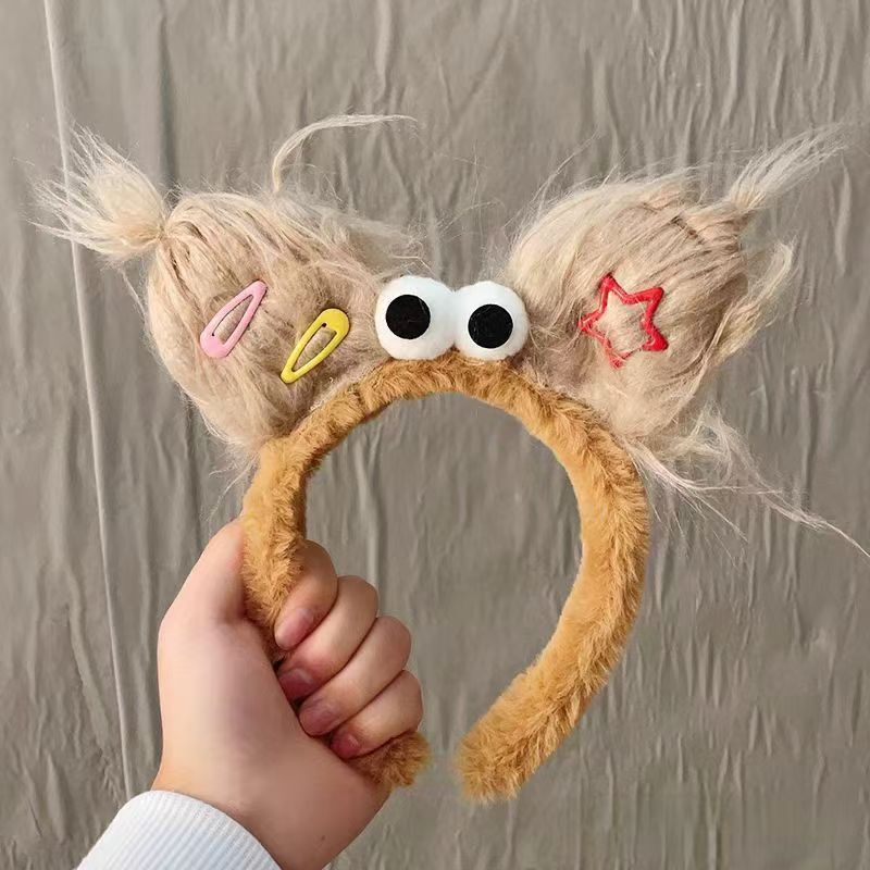 New Sanfu Ugly Doll Grab Clip Hair Hoop Plush Funny Cute Earband Headband Girl Heart Photo Hair Accessories