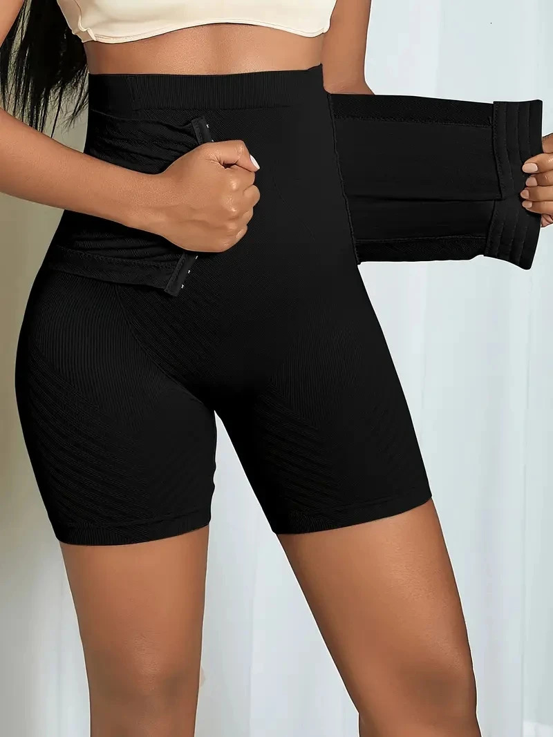 Women Firm Tummy Control with Hook Butt Lifter Shapewear Panties High Waist Trainer Body Shaper Female Slimming Fajas Shorts 241225