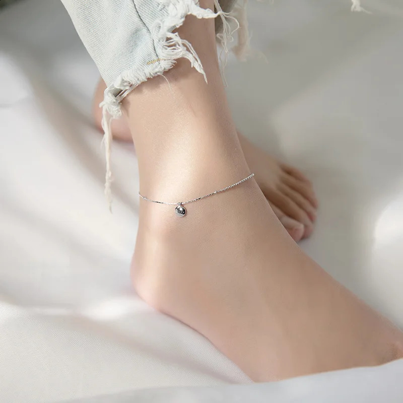 MIQIAO Lucky Leg Chain Female Bracelet Women Fashion Real Silver 925 Anklet Ornament Bracelets For Feet Beach Accessories 241226