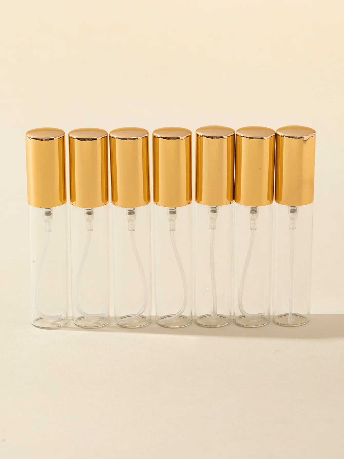 Wholesale 35/piece 5ml10ml15ml local tyrant gold transparent glass thickened spray bottle mini perfume bottle travel size 241225