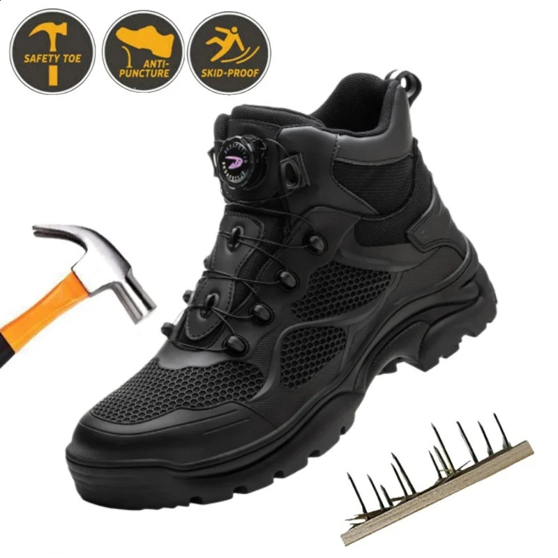 Fashion Breathable Work Hiker Boots Insulation Construction Work Shoes Steel Toe Lightweight Anti Shock Anti-puncture Sneakers 241226