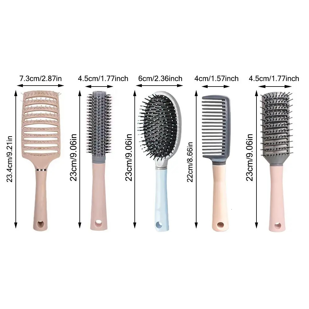 Trendy Vented Curved Hair Brushes Faster Blow Drying Wet Dry Detangling Curling Comb Large Curved Styling Tools for Women 241225