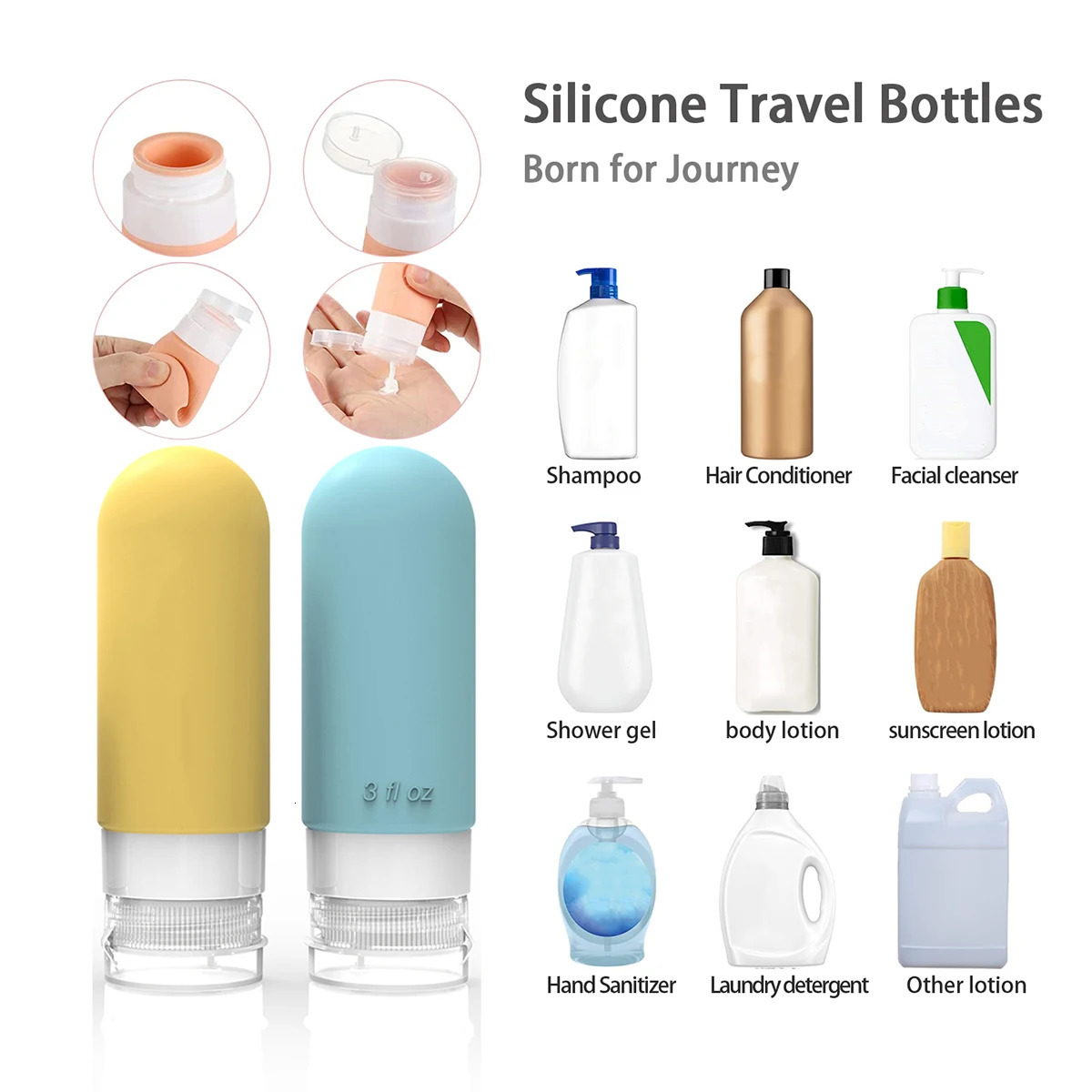16 Pack Leak Proof Travel Bottle Set Made Of Silicone - TSA-Approved Containers For Toiletries And Conditioner 241225