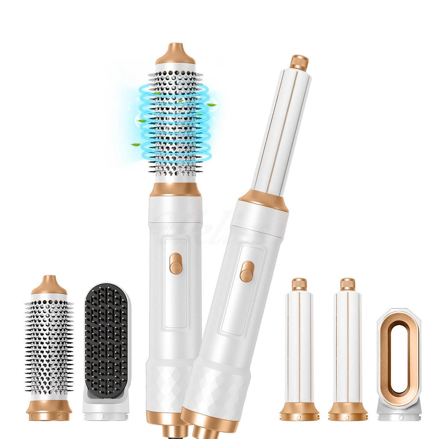 5-in-1 hair removal brush detachable hair dryer comb ion hot air brush hair styling tool electric hot brush air curling wand W241214