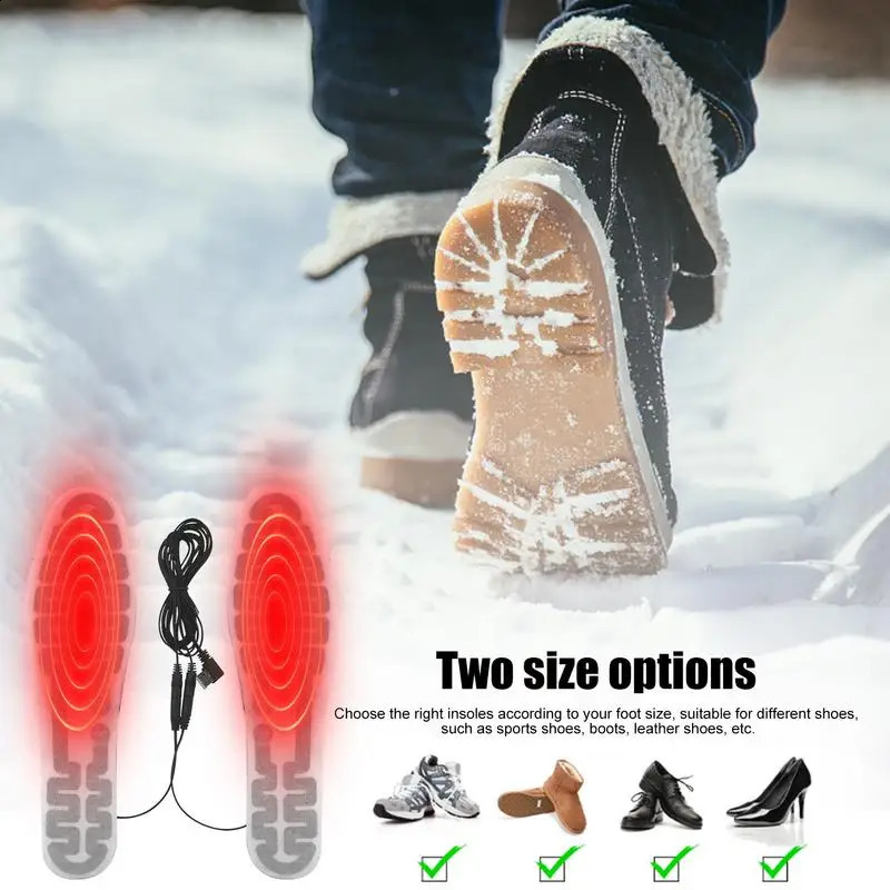 Heated Shoe Insoles USB Electric Foot Warmer For Winter Heating Insoles For Sneakers Boots Leather Shoes Rapid Heating 241226
