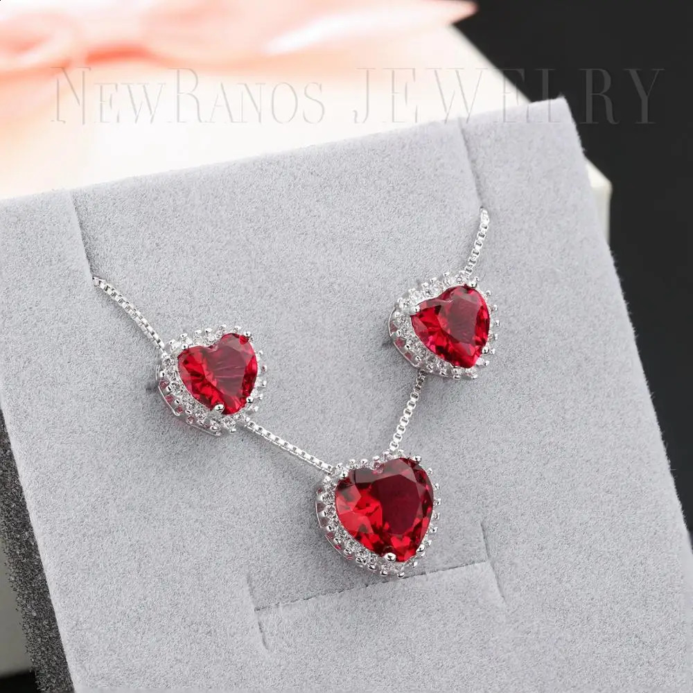 Small Heart Women Jewelry Sets Zirconias Pendant Necklace Earrings Set Statement Jewlery for Women Fashion Jewelry SQM009624 241226